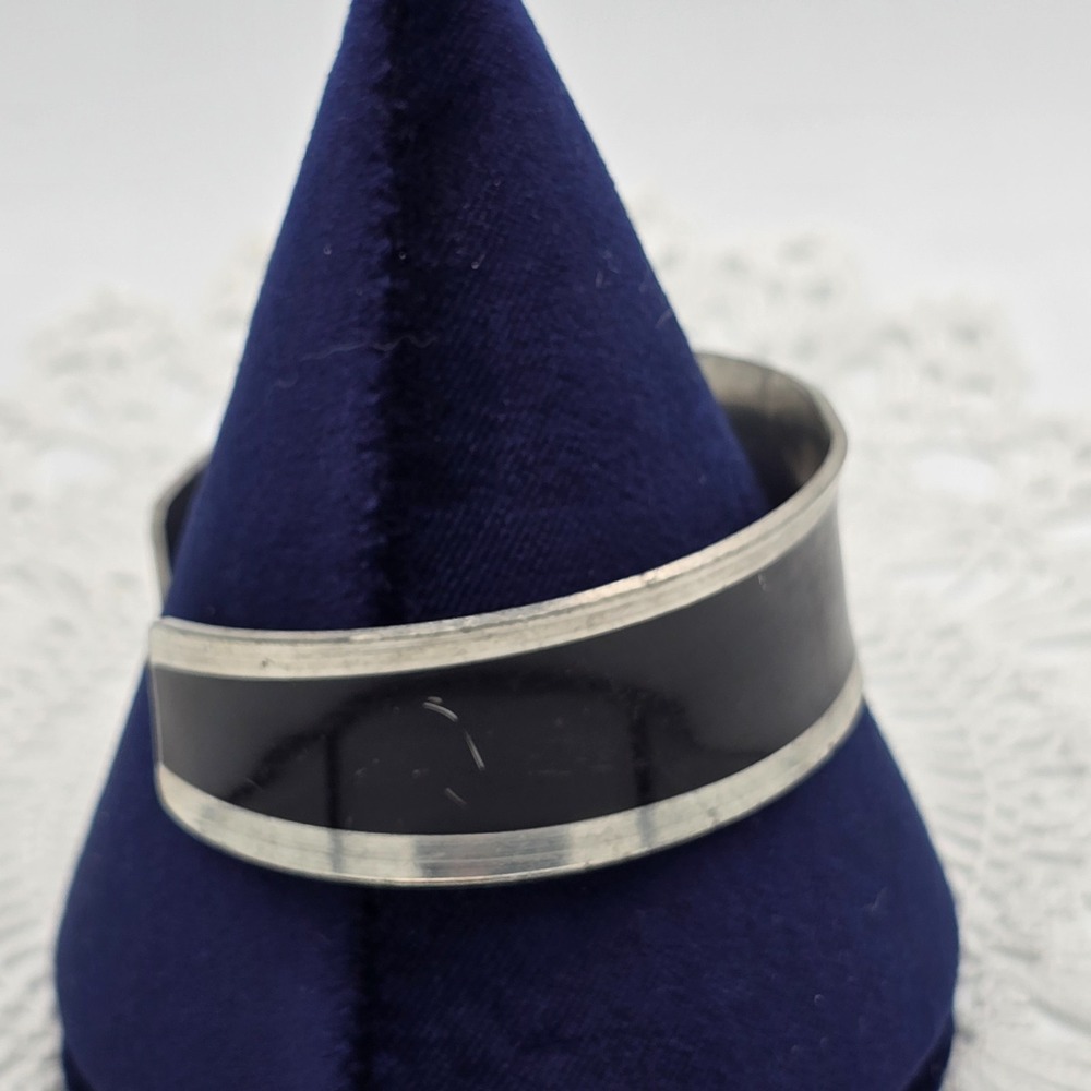 Vintage Jorgen Jensen cuff bangle bracelet pewter Danish wide #858 - Picture 3 of 11